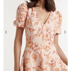 Ever New Violet Fit & Flare Pink Puff Sleeves Mini Dress sz 6 NWT